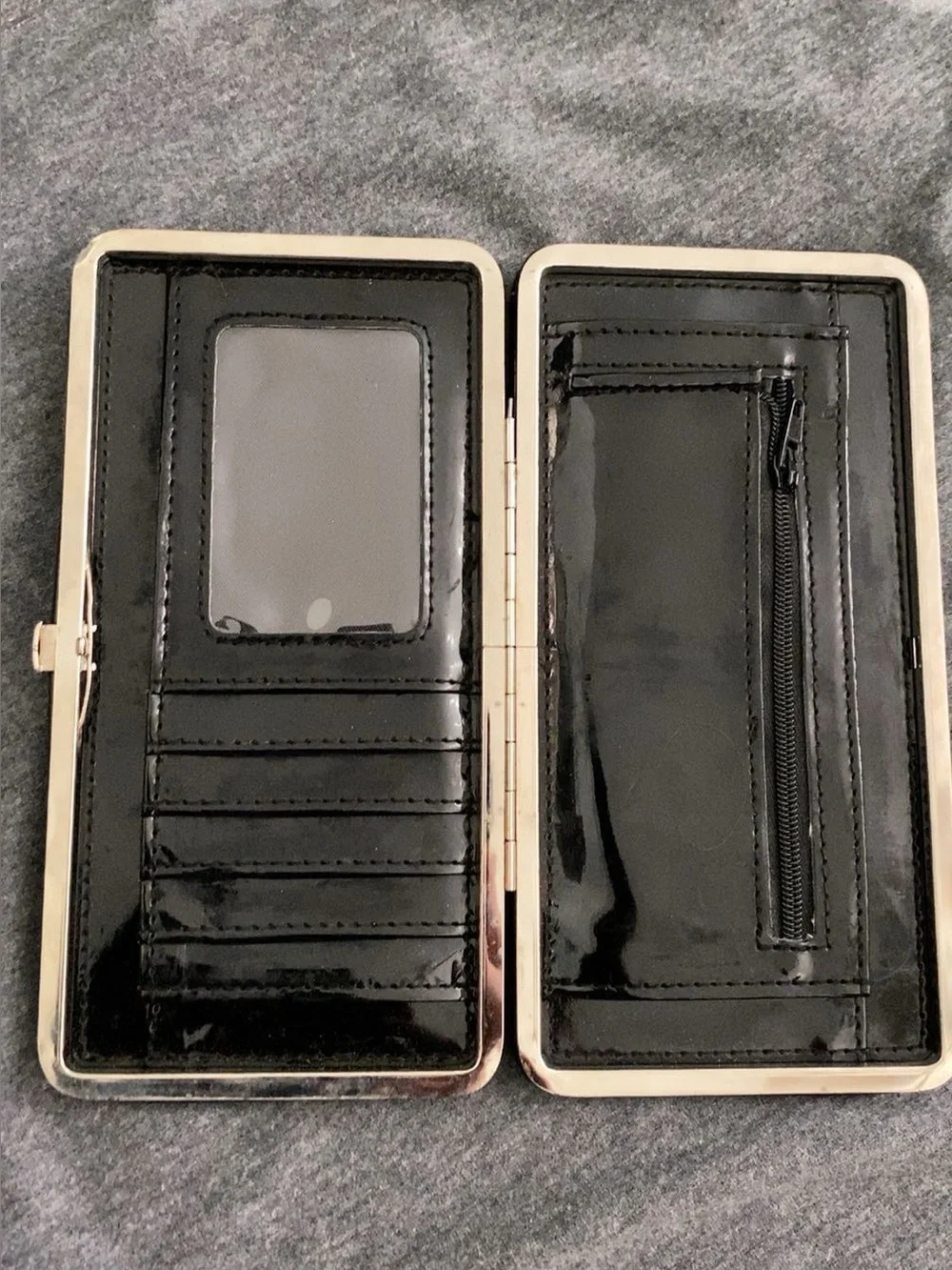 Mary Kay Black Croc-Embossed Zip Wallet